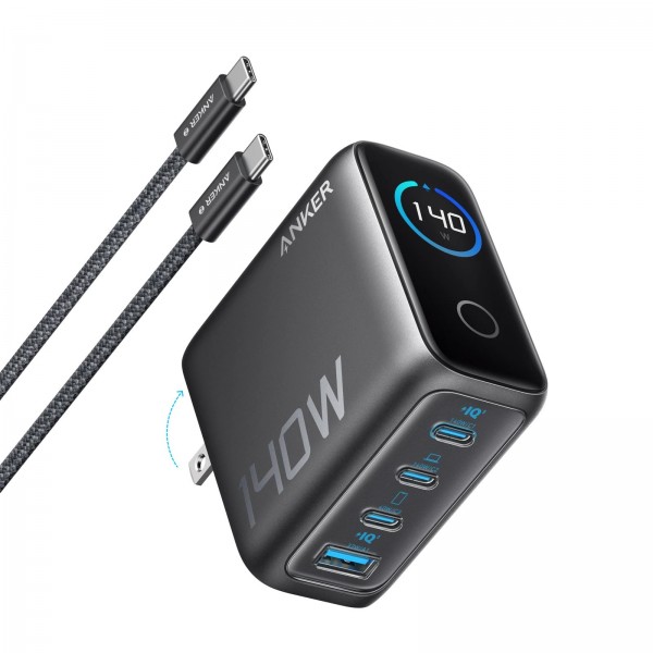 ANKER WALL CHARGER 140W 3X USB-C 1X USB-A GREY | Φορτιστές Κινητών | Αξεσουάρ Κινητών |