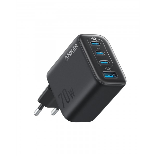 ANKER ZOLO CHARGER 70W, 4-PORT, PD 3.0 BLACK - ANKER