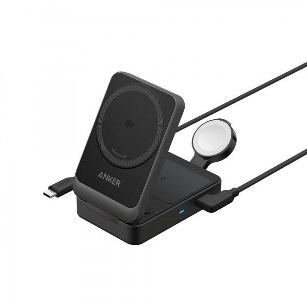 ANKER MagGo 3-in-1 Charging Station Qi2 Certified 15W Black - Σύγκριση Προϊόντων