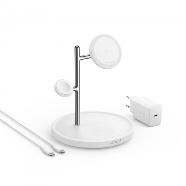 ANKER MagGo 3 in 1 Wireless Charging Stand White 15W - Σύγκριση Προϊόντων