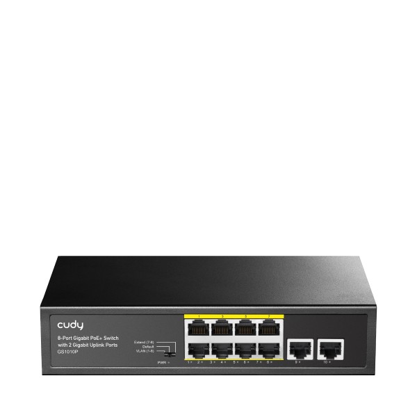 CUDY Switch GS1010P 8-Port Gigabit PoE+ with 2 Gigabit Uplink Ports - Σύγκριση Προϊόντων