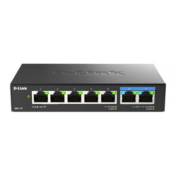 D-LINK DMS-107 7-Port Multi-Gigabit Unmanaged Switch with 2x2.5G - DLINK