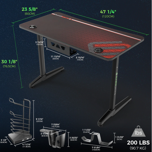 Gaming Γραφείο - Eureka Ergonomic® ERK-GIP-P47B-V1
