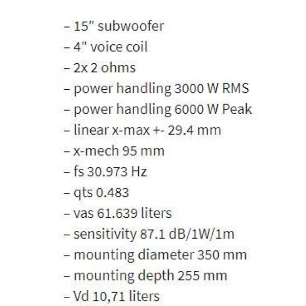 DD AUDIO - REDLINE 815d D2
