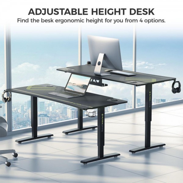 Gaming Γραφείο - Eureka Ergonomic® ERK-IM6301-BK 168x70x66-81εκ.
