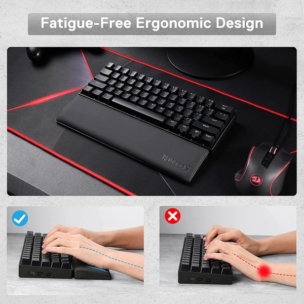 Gaming Αξεσουάρ - Redragon P037 Meteor L Keyboard Wrist Rest 100% Black