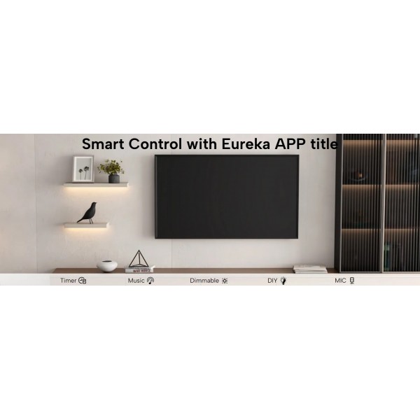 Ράφια τοίχου με φωτισμό - Eureka Ergonomic® ERK-AFS-17-WN-EU 400x180x36mm | Αξεσουάρ Γραφείων | Gaming Chairs & Desks |