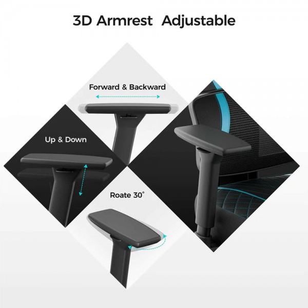 Gaming Καρέκλα - Eureka Ergonomic® ERK-GC06-BU-V1