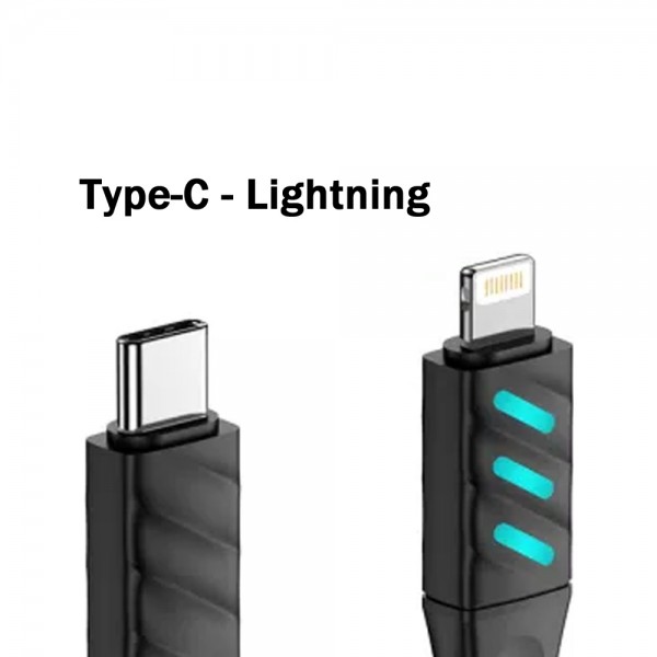 Καλώδιο Κινητού Τηλεφώνου - Havit CB6255 Type C to Lighting 1M με ένδειξη LED - HAVIT