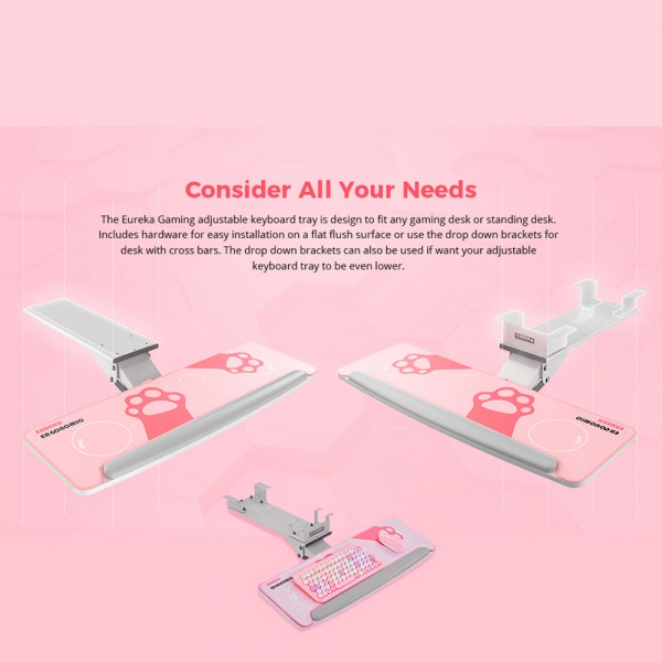 Gaming Αξεσουάρ Γραφείων - Eureka Ergonomic® ERK-AKB-02GY