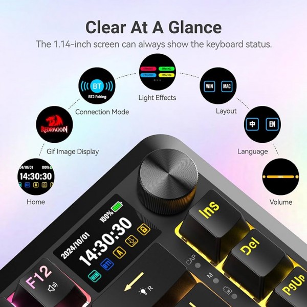 Gaming πληκτρολόγιο - Redragon Flekact K708 RGB PRO