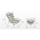 Κουνιστή Πολυθρόνα Liam με Πουφ - Eureka Ergonomic® ERK-LS02-GY
