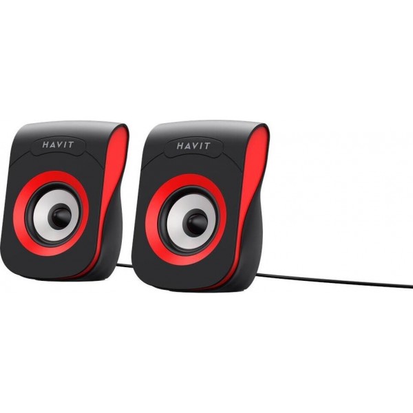 Havit - SK599 (BLACK - RED) | Ηχεία 2.0 | Smart Audio |