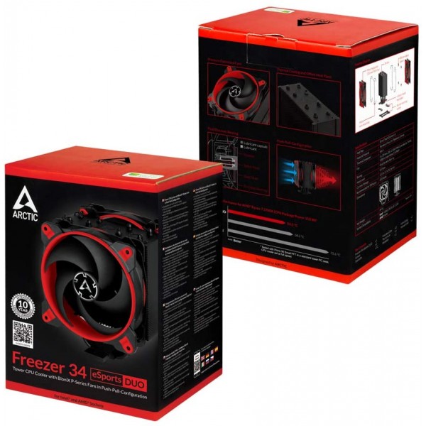 Arctic Freezer 34 eSports DUO - Red - CPU COOLER - Σύγκριση Προϊόντων