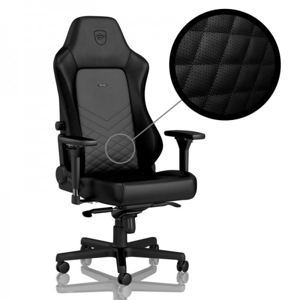 noblechairs HERO Gaming Chair - cold foam, steel armrests,  60mm casters, 150kg - black/black - Καρέκλες Gaming