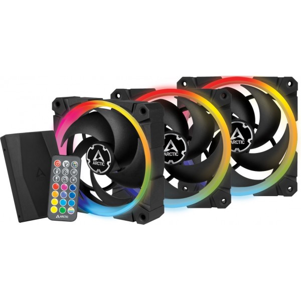 Arctic BioniX P120 A-RGB 3 Fans Bundle - 120mm A-RGB illuminated fans & ARGB Controller. - Case Fan