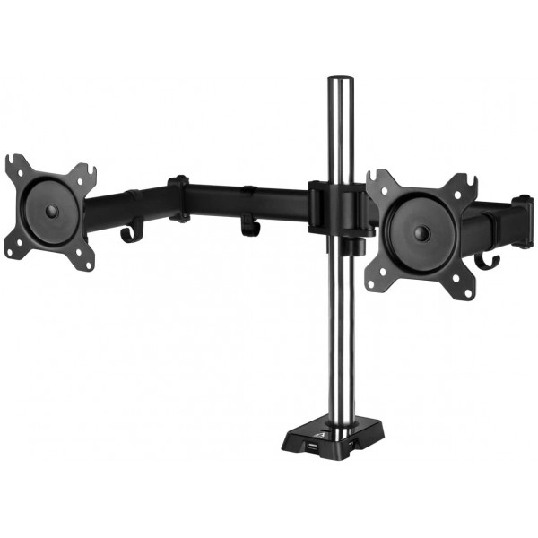 Arctic Z2 (Gen 3) - Dual Monitor Arm with 4-Port USB Hub in black color - Arctic