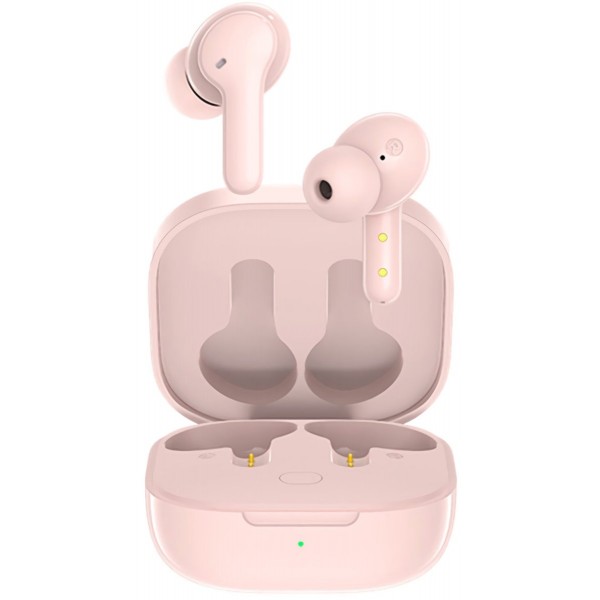 QCY T13 TWS PINK Dual Driver 4-mic noise cancel. True Wireless Earbuds - Quick Charge 380mAh - QCY