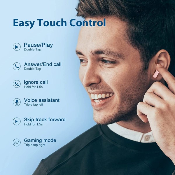 QCY T13 TWS PINK Dual Driver 4-mic noise cancel. True Wireless Earbuds - Quick Charge 380mAh