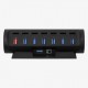 Streamplify HUB CTRL 7, 7x USB 3.0 Type A, RGB, 12V, EU Power Cable - black