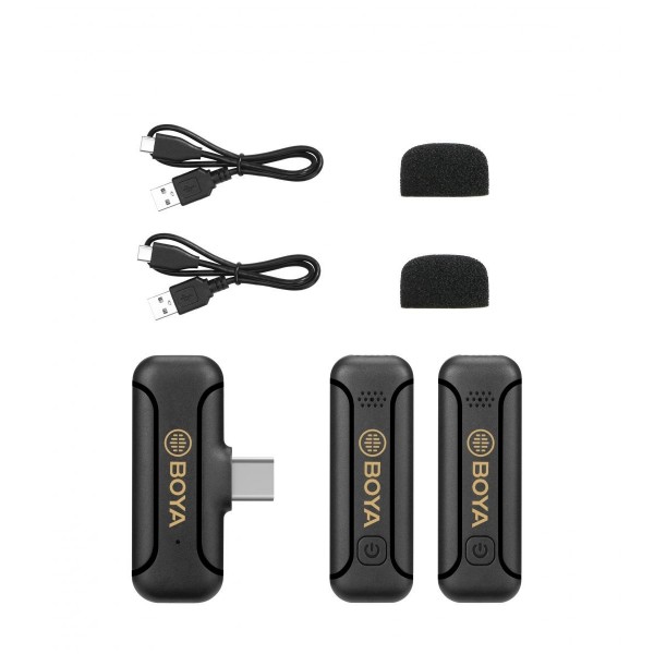 BOYA BY-WM3T2-U2 2,4GHz Mobile wireless mic For Android USB-C (2 transmitters, two person vlog) - BOYA