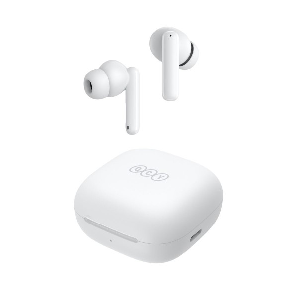 QCY T13 ANC White - TWS 10mm Dynamic Driver, 4-mic 28dB ANC, Bluetooth 5.3, 7hr-30hr, 75ms latency