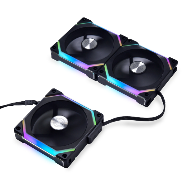 Lian Li UNI FAN SL V2 120 TRIPLE BLACK aRGB PWM 120mm 2000RPM (3pcs) with controller - LIAN LI