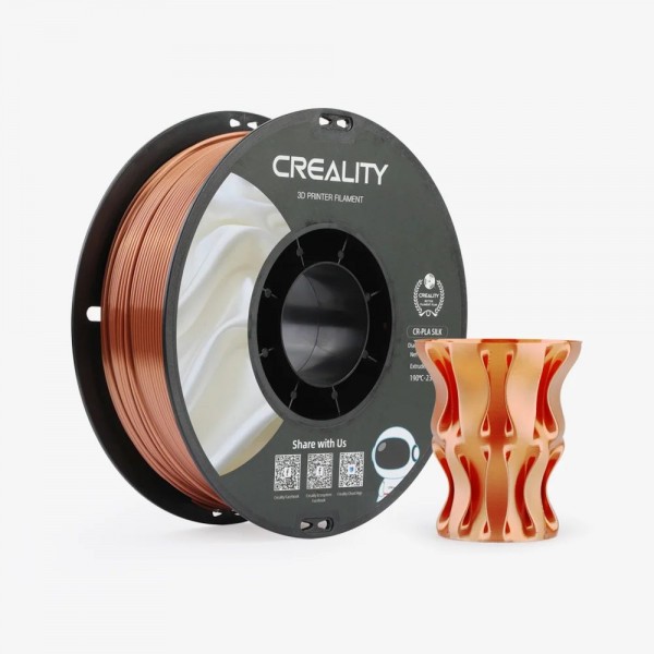 CREALITY CR-PLA Silk Red Copper, 3D Printer Filament Glossy, 1 kg Spool,1.75 mm (3301120002)