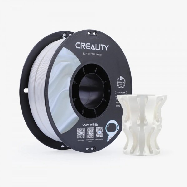 CREALITY CR-PLA Silk White, 3D Printer Filament Glossy, 1 kg Spool,1.75 mm (3301120004) - 3D Printer Filaments