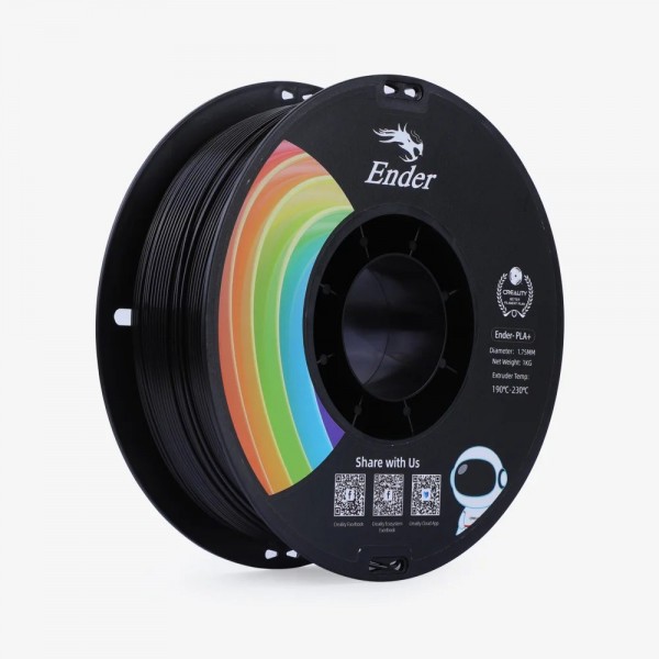 CREALITY EN-PLA+ Black, Ender 3D Printer Filament, Strength 34MPA, Bend 77MPa, 1 kg 1.75 -3301010306 - CREALITY