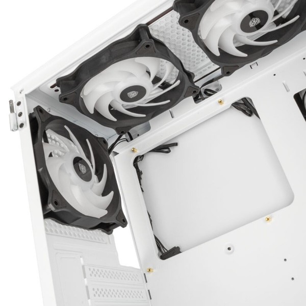 Kolink Observatory HF Glass ARGB Midi Tower Case - White (with 6 ARGB fans - 3x140mm & 3x120mm ) Kolink Observatory HF Glass ARGB Midi Tower Case - White (with 6 ARGB fans - 3x140mm & 3x120mm )