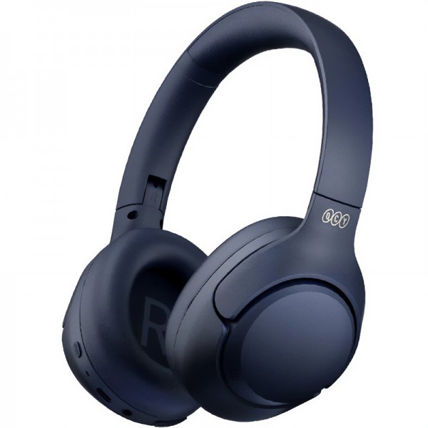 QCY H3 High-Res Headset Blue - w. Mic, Active Noise Canceling with 4 mode ANC 60h Multipoint - Headphones