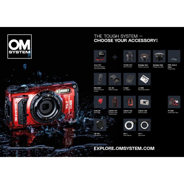 Olympus OM-System TG-7 Red Tough Camera Underwater - Φωτογραφικά είδη