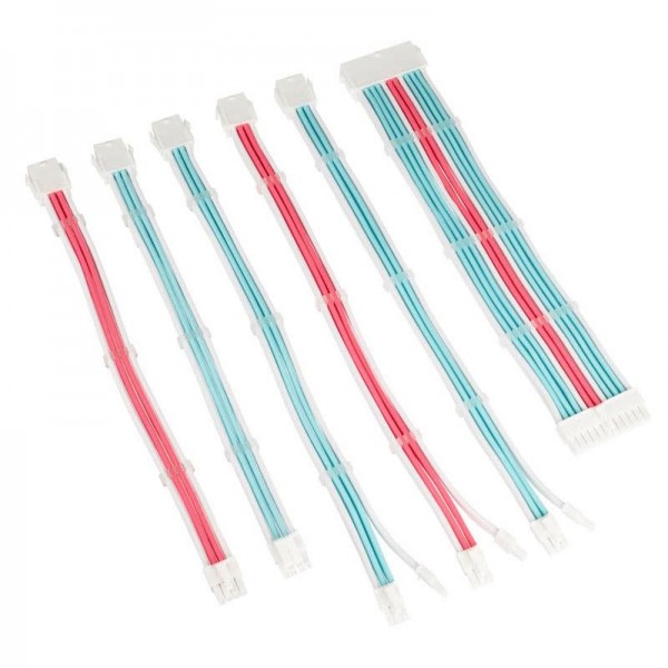 Kolink Core Adept Braided Cable Extension Kit – Brilliant White/Neon Blue/Pure Pink - Pro GamersWare