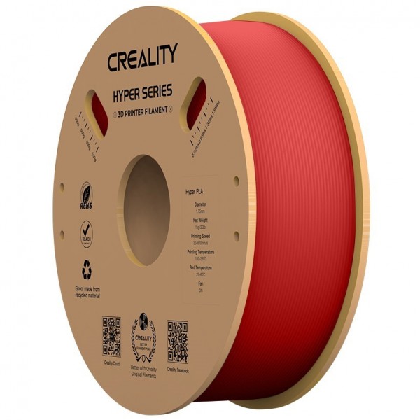 Creality Hyper PLA Red 3D Printer Filament, High Speed, 1 kg Spool1.75 - CREALITY