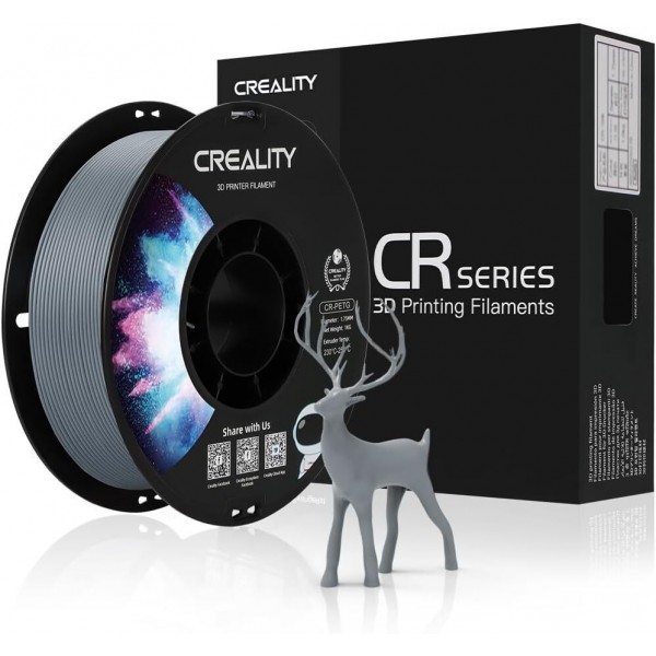 Creality CR-PETG Grey 3D Printer Filament, Hard Glossy, Tensile Str. 49MPA 1 kg 1.75 3301030039 gray - CREALITY