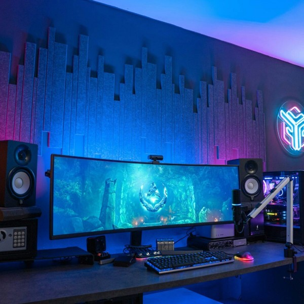 Streamplify ACOUSTIC PANEL - 9 Pack, grey 60x30cm, 12mm -20db noise reduction