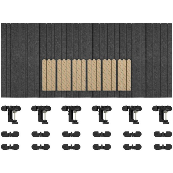 Streamplify ACOUSTIC PANEL - 9 Pack, grey 60x30cm, 12mm -20db noise reduction