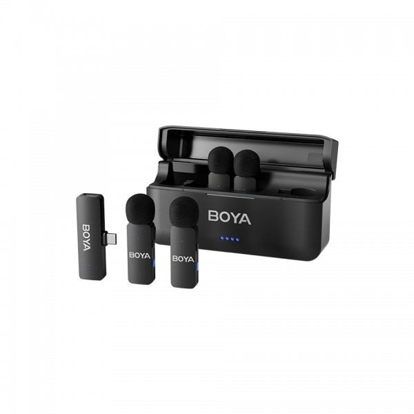 BOYA BY-V4U Wireless 4 person 4-channel mini Lavalier USB-C 2.4GHz Microphone - BOYA