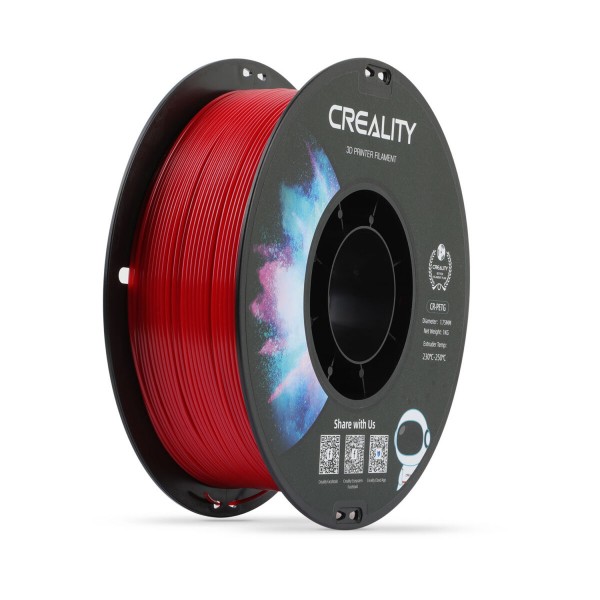 Creality CR-PETG Red 3D Printer Filament, Hard Glossy, Tensile Str. 49MPA, 1 kg Spool1.75 - CREALITY