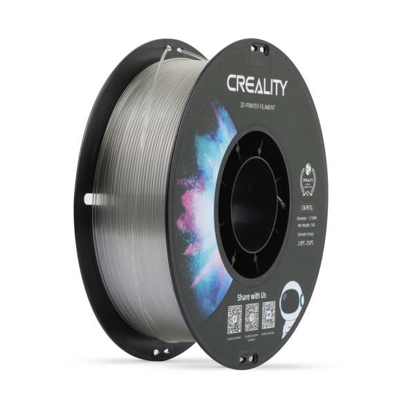 Creality CR-PETG Transparent 3D Printer Filament, Hard Glossy, Tensile Str. 49MPA, 1 kg Spool1.75 - CREALITY