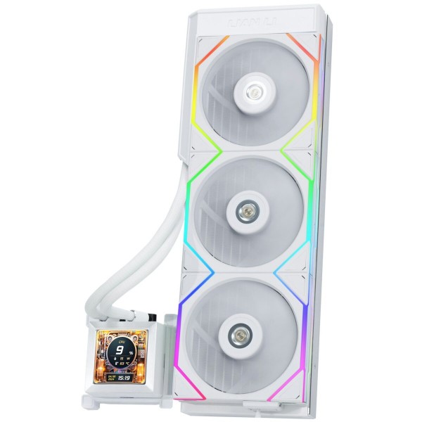 Lian Li HydroShift LCD 360 TL fan White - AIO GPU Liquid Cooler  with TL LCD Fans - LIAN LI