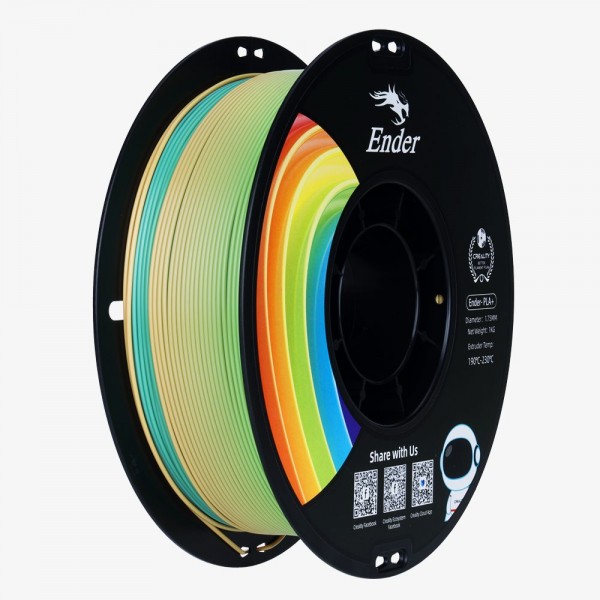 Creality EN-PLA+ Rainbow Ender 3D Printer Filament Strength 34MPA Bend 77MPa 1 kg Spool1.75 33010103 - CREALITY