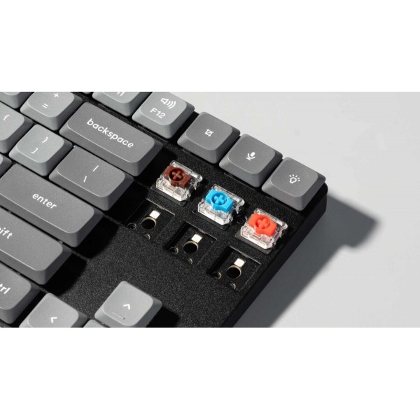 Keychron K1 Max (K1M-H1) ANSI 80% TKL Black Full Assembled Red Switch RGB Hot-Swap Wired Low Profile - Keychron