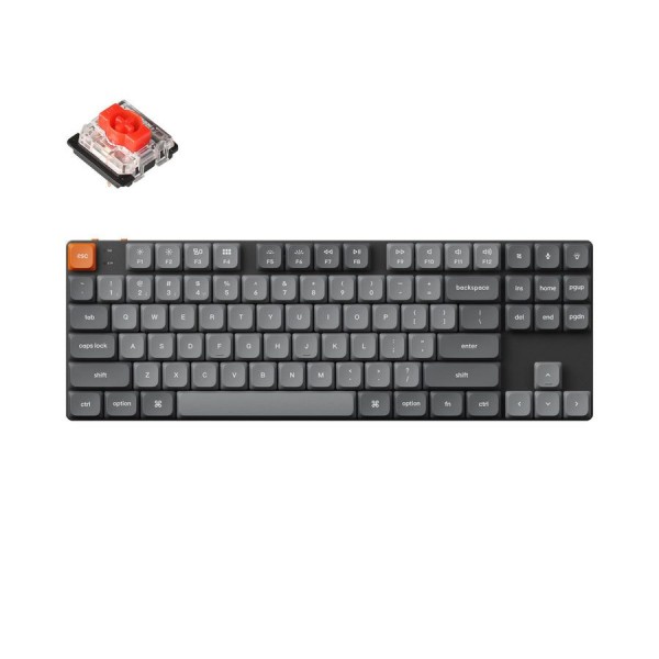 Keychron K1 Max (K1M-H1) ANSI 80% TKL Black Full Assembled Red Switch RGB Hot-Swap Wired Low Profile - Keychron