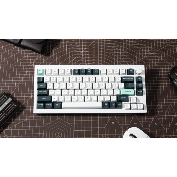 Keychron Q1 HE (Q1H-P1) QMK White Wireless Custom Hall Effect Keyboard Purple Switch 75% US Layout - Keychron