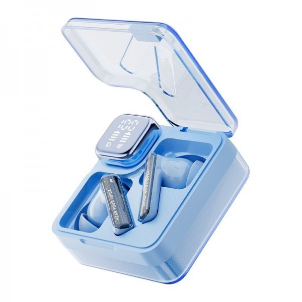QCY Melobuds Neo Blue - TWS BT Earbuds with LED Display, Dual Connection, Anti-air calls 7h - QCY
