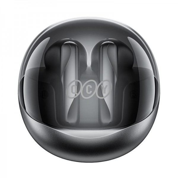 QCY Ailypods Clear Black - Semi-Ear 13mm driver, wind cancel ENC for calls, NCVM & Air case TWS BT - QCY