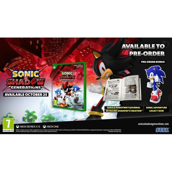 Sonic X Shadow Generations Xbox (Journal & Retro DLC Skin) - XboxSX