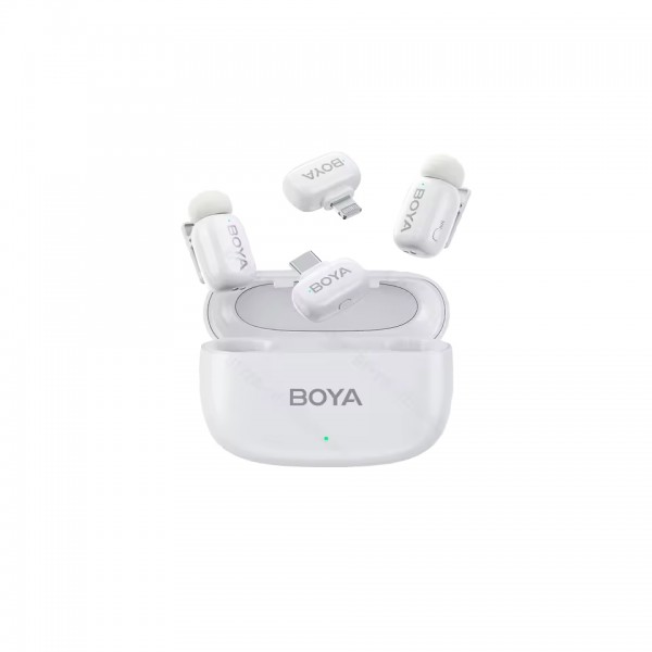 BOYA Mini iPhone Lightning & Type-C White - 2,4GHz 2mic Wireless Microphone with Charging Box - Microphone (Mobile)
